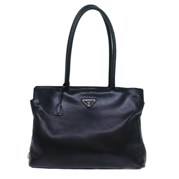 PRADA Tote Bag Leather Black Auth bs13666 - Picture 13 of 16